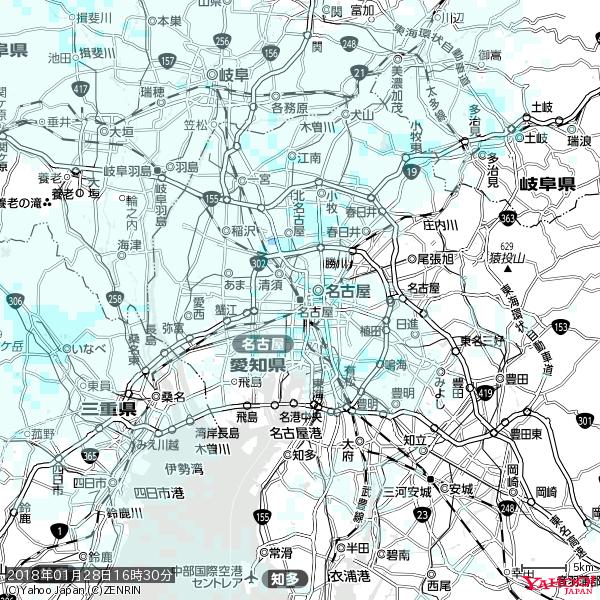 名古屋の天気(雨) 降水強度: 0.85(mm/h) 2018年01月28日 16時30分の雨雲 #雨雲bot #bot 名古屋の天気(雨) 降水強度: 0.85(mm/h) 2018年01月28日 16時30分の雨雲 #雨雲bot #bot