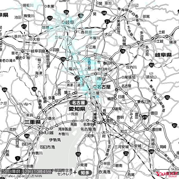 名古屋の天気(雨) 降水強度: 0.95(mm/h) 2018年01月29日 10時45分の雨雲 #雨雲bot #bot 名古屋の天気(雨) 降水強度: 0.95(mm/h) 2018年01月29日 10時45分の雨雲 #雨雲bot #bot