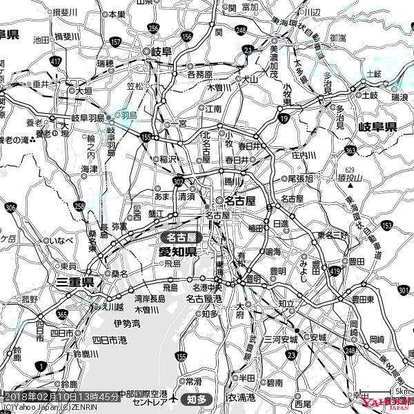 名古屋の天気(雨) 降水強度: 0.85(mm/h) 2018年02月10日 13時45分の雨雲 #雨雲bot #bot 名古屋の天気(雨) 降水強度: 0.85(mm/h) 2018年02月10日 13時45分の雨雲 #雨雲bot #bot