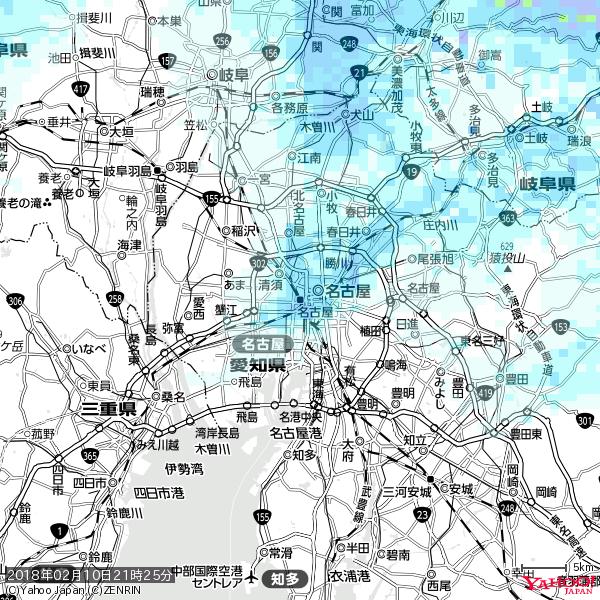 名古屋の天気(雨) 降水強度: 4.38(mm/h) 2018年02月10日 21時25分の雨雲 #雨雲bot #bot 名古屋の天気(雨) 降水強度: 4.38(mm/h) 2018年02月10日 21時25分の雨雲 #雨雲bot #bot