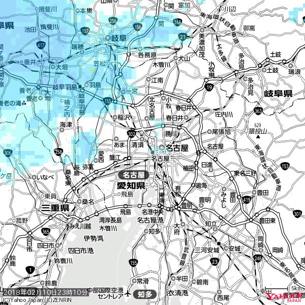 名古屋の天気(雨) 降水強度: 0.95(mm/h) 2018年02月10日 23時10分の雨雲 #雨雲bot #bot 名古屋の天気(雨) 降水強度: 0.95(mm/h) 2018年02月10日 23時10分の雨雲 #雨雲bot #bot