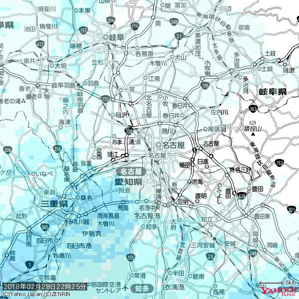 名古屋の天気(雨) 降水強度: 0.75(mm/h) 2018年02月28日 22時25分の雨雲 #雨雲bot #bot 名古屋の天気(雨) 降水強度: 0.75(mm/h) 2018年02月28日 22時25分の雨雲 #雨雲bot #bot