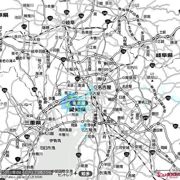 名古屋の天気(雨) 降水強度: 0.95(mm/h) 2018年04月07日 23時20分の雨雲 #雨雲bot #bot 名古屋の天気(雨) 降水強度: 0.95(mm/h) 2018年04月07日 23時20分の雨雲 #雨雲bot #bot