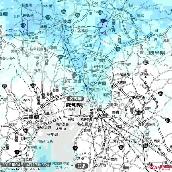名古屋の天気(雨) 降水強度: 3.38(mm/h) 2018年04月14日 17時55分の雨雲 #雨雲bot #bot 名古屋の天気(雨) 降水強度: 3.38(mm/h) 2018年04月14日 17時55分の雨雲 #雨雲bot #bot