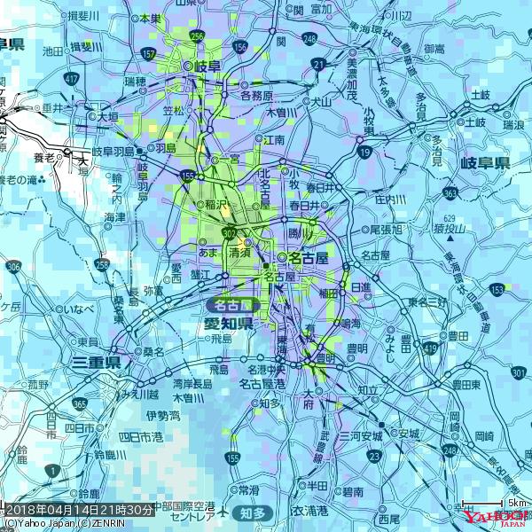 名古屋の天気(雨): やや強い雨 降水強度: 17.50(mm/h) 2018年04月14日 21時30分の雨雲 #雨雲bot #bot 名古屋の天気(雨): やや強い雨 降水強度: 17.50(mm/h) 2018年04月14日 21時30分の雨雲 #雨雲bot #bot