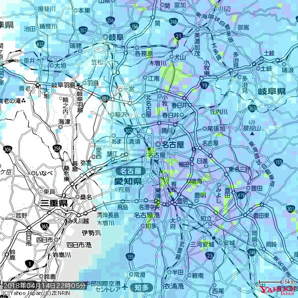 名古屋の天気(雨): やや強い雨 降水強度: 14.50(mm/h) 2018年04月14日 22時05分の雨雲 #雨雲bot #bot 名古屋の天気(雨): やや強い雨 降水強度: 14.50(mm/h) 2018年04月14日 22時05分の雨雲 #雨雲bot #bot