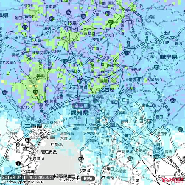 名古屋の天気(雨): 強い雨 降水強度: 21.50(mm/h) 2018年04月14日 22時50分の雨雲 #豪雨bot #雨雲bot #bot 名古屋の天気(雨): 強い雨 降水強度: 21.50(mm/h) 2018年04月14日 22時50分の雨雲 #豪雨bot #雨雲bot #bot
