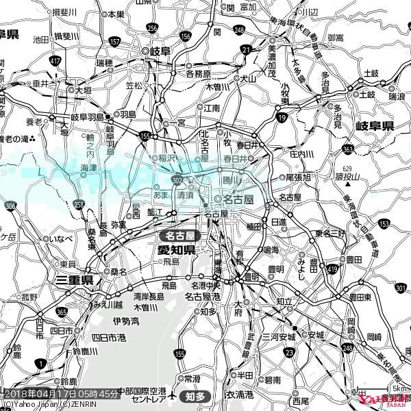 名古屋の天気(雨) 降水強度: 0.45(mm/h) 2018年04月17日 05時45分の雨雲 #雨雲bot #bot 名古屋の天気(雨) 降水強度: 0.45(mm/h) 2018年04月17日 05時45分の雨雲 #雨雲bot #bot