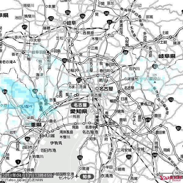 名古屋の天気(雨) 降水強度: 0.65(mm/h) 2018年04月17日 13時45分の雨雲 #雨雲bot #bot 名古屋の天気(雨) 降水強度: 0.65(mm/h) 2018年04月17日 13時45分の雨雲 #雨雲bot #bot