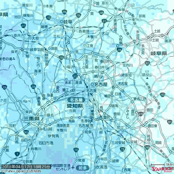 名古屋の天気(雨) 降水強度: 3.38(mm/h) 2018年04月17日 18時25分の雨雲 #雨雲bot #bot 名古屋の天気(雨) 降水強度: 3.38(mm/h) 2018年04月17日 18時25分の雨雲 #雨雲bot #bot
