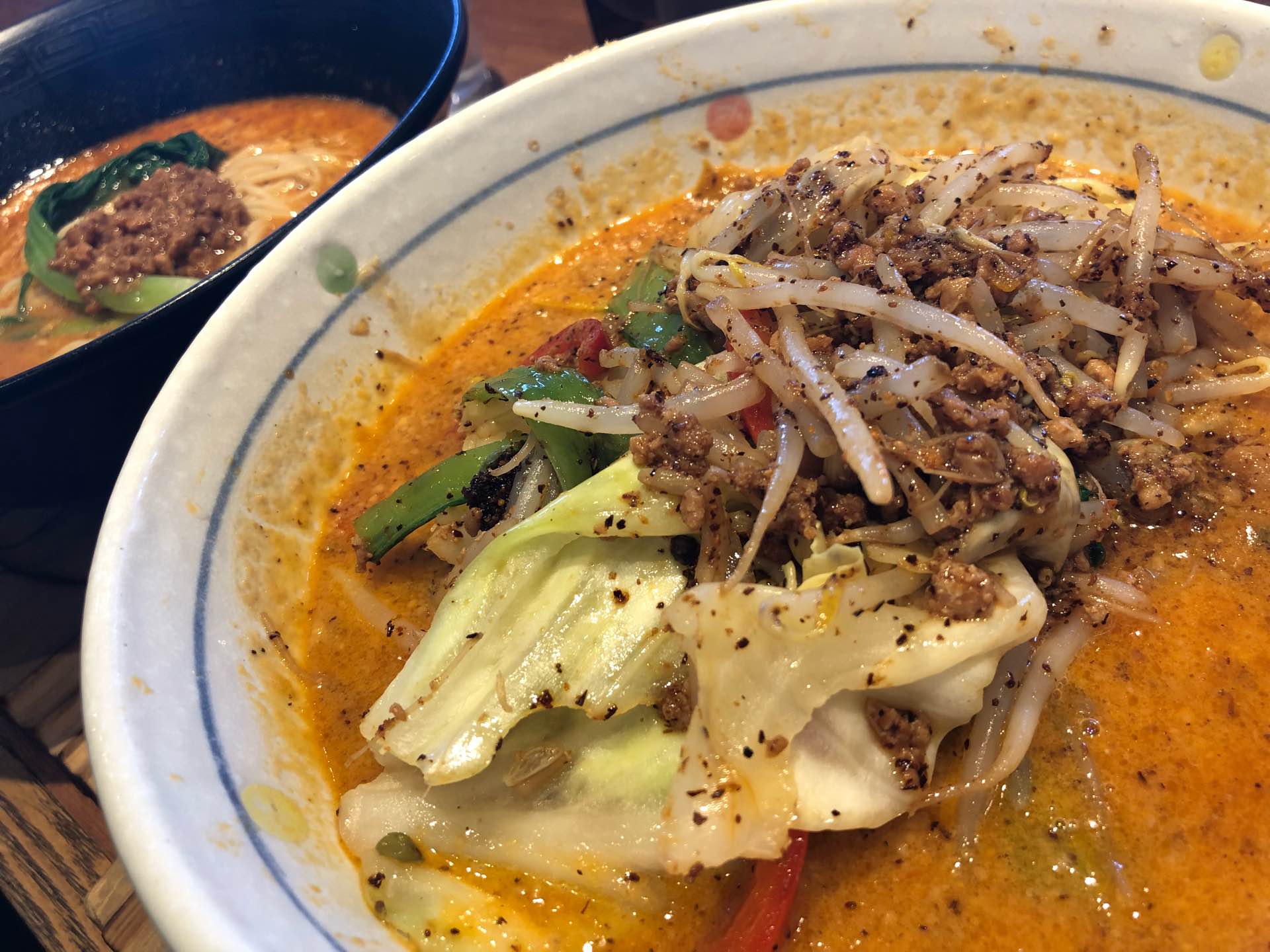 温野菜担々麺 けっこう辛くて美味い at 担々麺 錦城 小牧店 温野菜担々麺 けっこう辛くて美味い at 担々麺 錦城 小牧店