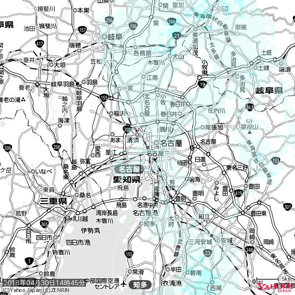 名古屋の天気(雨) 降水強度: 0.35(mm/h) 2018年04月30日 14時45分の雨雲 #雨雲bot #bot 名古屋の天気(雨) 降水強度: 0.35(mm/h) 2018年04月30日 14時45分の雨雲 #雨雲bot #bot