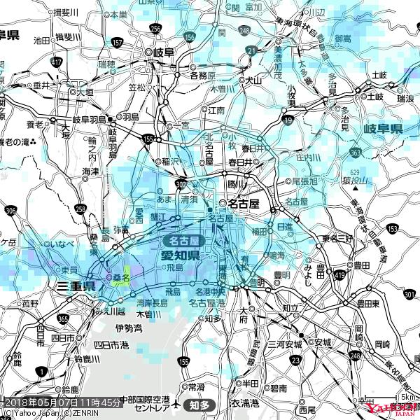 名古屋の天気(雨) 降水強度: 2.38(mm/h) 2018年05月07日 11時45分の雨雲 #雨雲bot #bot 名古屋の天気(雨) 降水強度: 2.38(mm/h) 2018年05月07日 11時45分の雨雲 #雨雲bot #bot