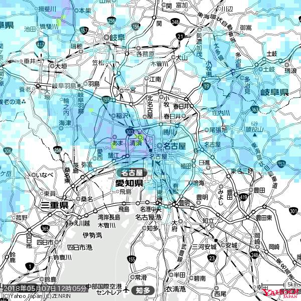 名古屋の天気(雨) 降水強度: 7.75(mm/h) 2018年05月07日 12時05分の雨雲 #雨雲bot #bot 名古屋の天気(雨) 降水強度: 7.75(mm/h) 2018年05月07日 12時05分の雨雲 #雨雲bot #bot