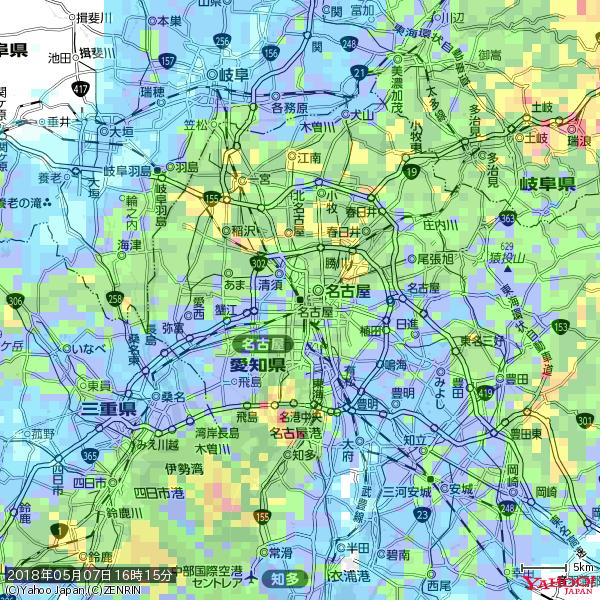 名古屋の天気(雨): 強い雨 降水強度: 25.50(mm/h) 2018年05月07日 16時15分の雨雲 #豪雨bot #雨雲bot #bot 名古屋の天気(雨): 強い雨 降水強度: 25.50(mm/h) 2018年05月07日 16時15分の雨雲 #豪雨bot #雨雲bot #bot