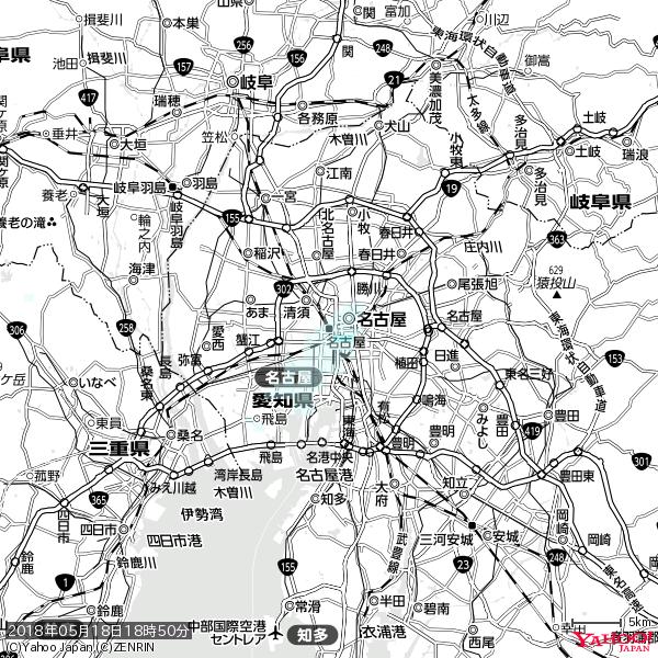 名古屋の天気(雨) 降水強度: 0.85(mm/h) 2018年05月18日 18時50分の雨雲 #雨雲bot #bot 名古屋の天気(雨) 降水強度: 0.85(mm/h) 2018年05月18日 18時50分の雨雲 #雨雲bot #bot