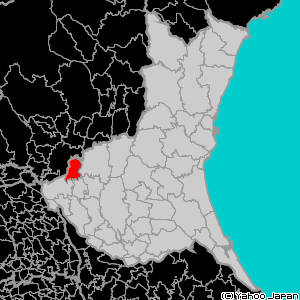 茨城県結城市の白地図