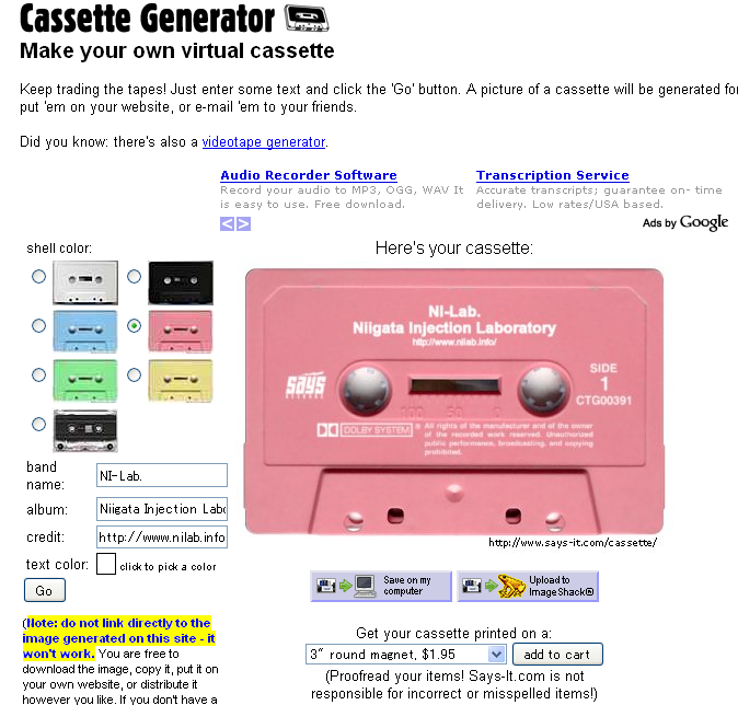 Cassette Generator