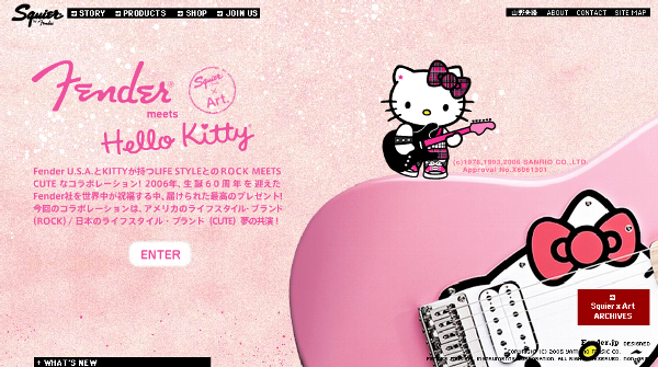 Fender meets Hello Kitty