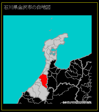 石川県金沢市の白地図