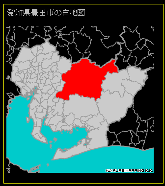 愛知県豊田市の白地図