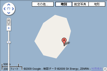 Googleマップの竹島/独島