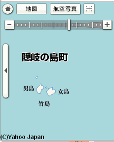 Takeshima/Dokuto in Yahoo! JAPAN map