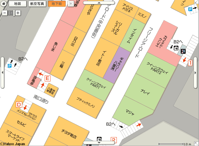 Yahoo!地図 地下街マップ 東京 八重洲