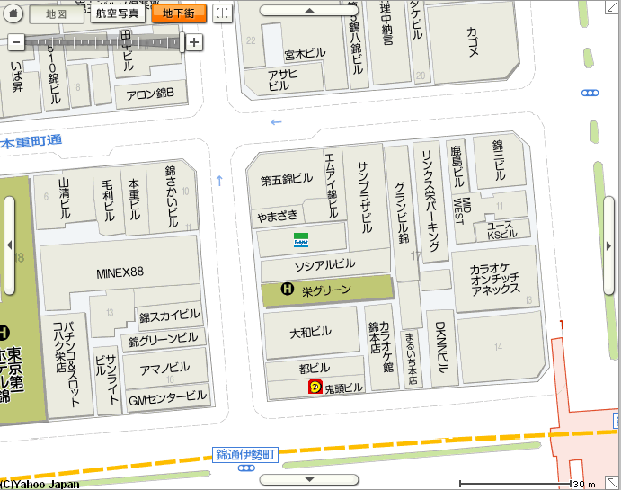 Yahoo!地図 名古屋 栄
